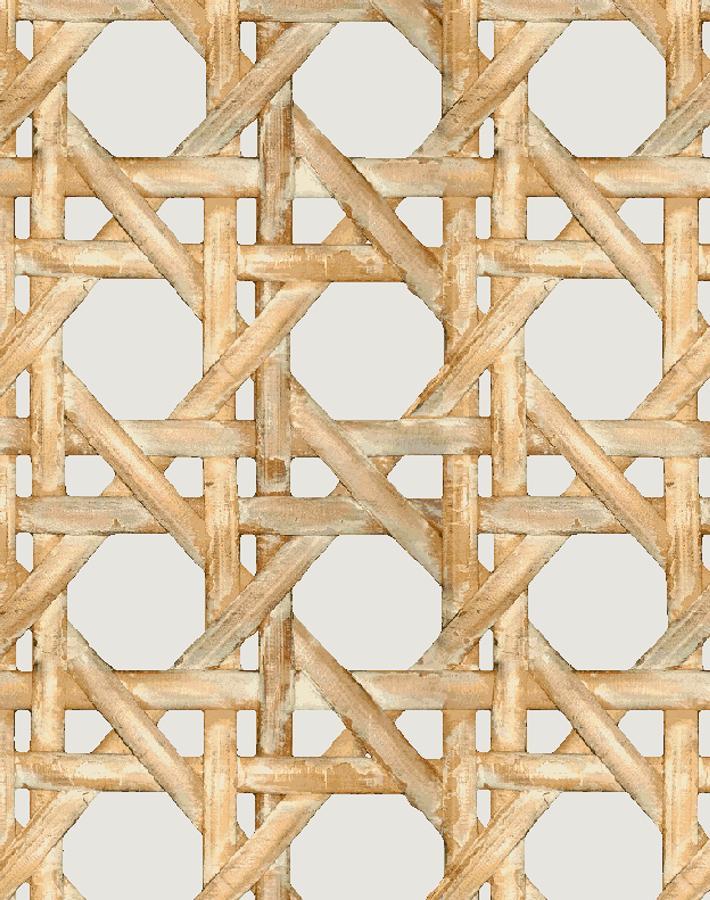 'Faux Large Caning' Wallpaper by Wallshoppe - Sand