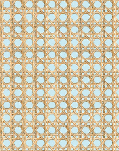 'Faux Large Caning' Wallpaper by Wallshoppe - Sky