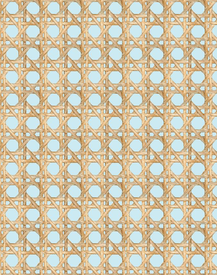 'Faux Large Caning' Wallpaper by Wallshoppe - Sky