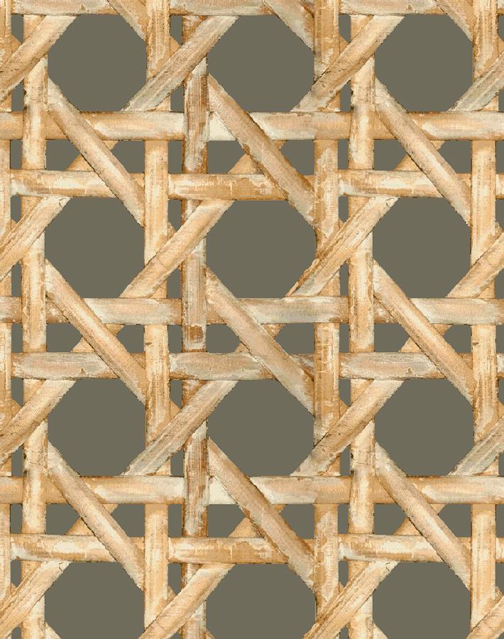 'Faux Large Caning' Wallpaper by Wallshoppe - Umber