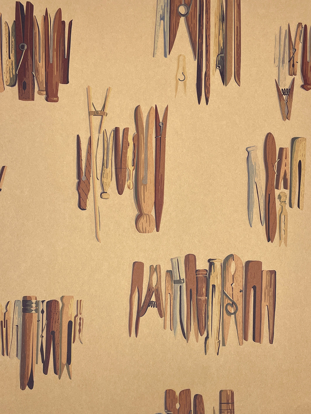laundry line kraft wallpaper by sarah jessica parker natural