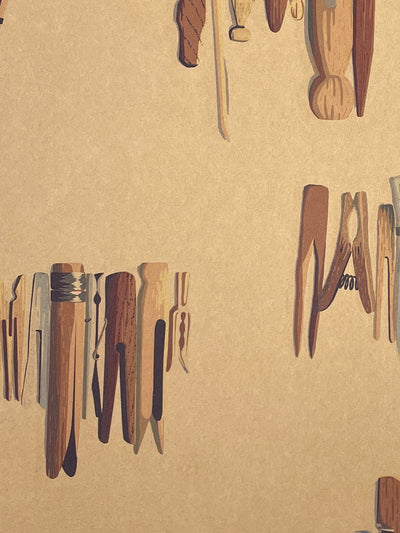 laundry line kraft wallpaper by sarah jessica parker natural