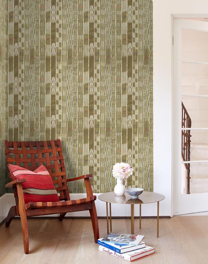 'Small Madison Stripe' Wallpaper by Chris Benz - Tan