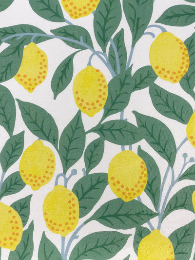 fabric by the yard lemons natural on organic twill