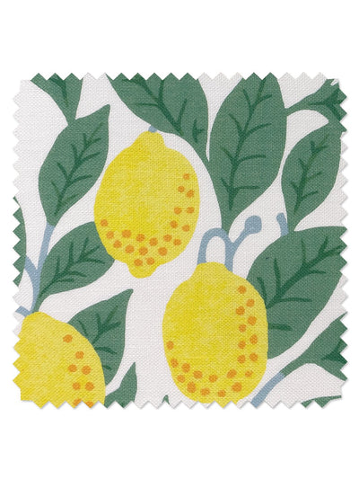 fabric by the yard lemons natural on organic twill