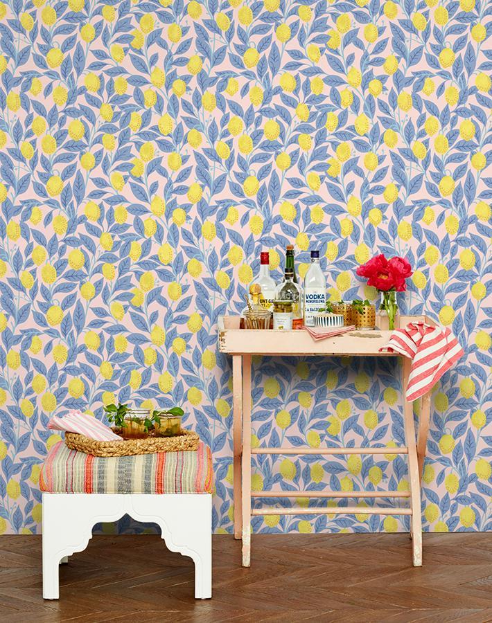 'Lemons' Wallpaper by Nathan Turner - Pink Lemonade