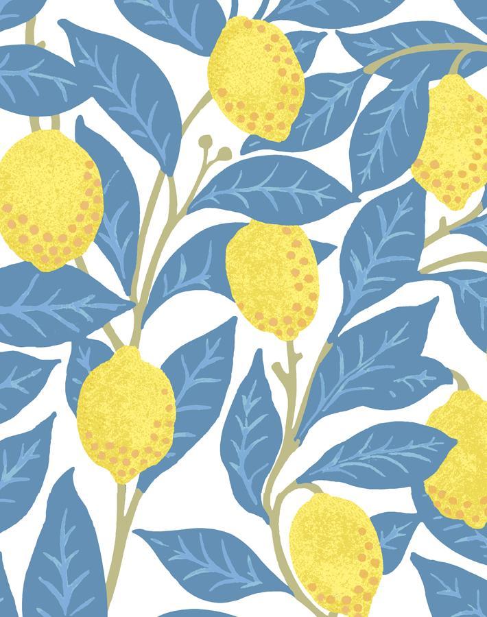'Lemons' Wallpaper by Nathan Turner - Blue
