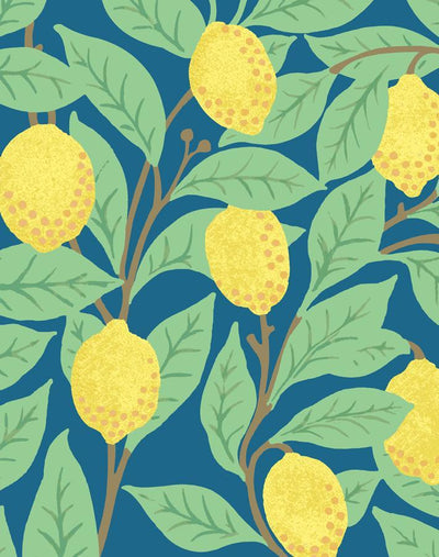 'Lemons' Wallpaper by Nathan Turner - Cadet Blue