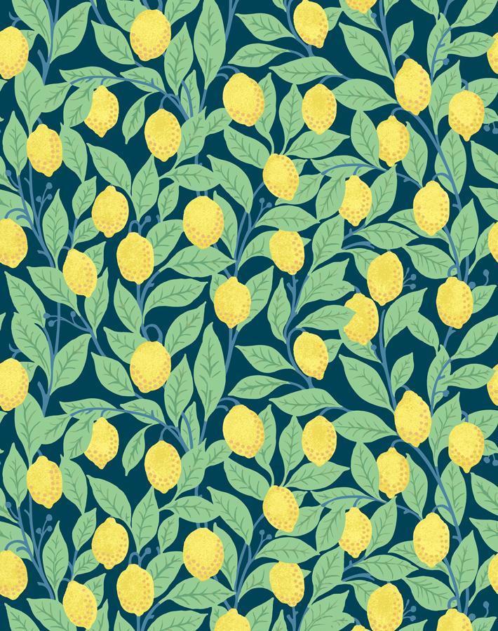 'Lemons' Wallpaper by Nathan Turner - Indigo