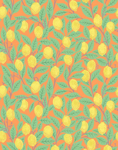 'Lemons' Wallpaper by Nathan Turner - Orange