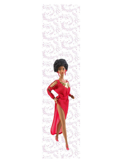 'Life Size Vintage Black Barbie™' Removable Wall Mural by Barbie™ - Pink on White