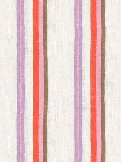 'Life is a Banquet Stripe' Wallpaper by Lingua Franca - Lilac + Melon