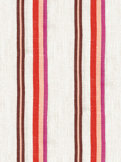 'Life is a Banquet Stripe' Wallpaper by Lingua Franca - Peach + Rust
