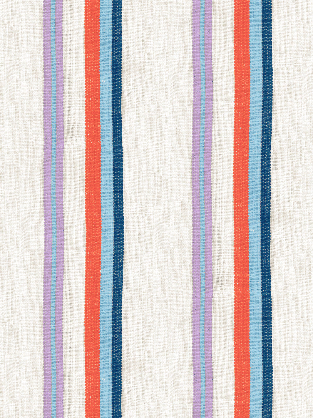 'Life is a Banquet Stripe' Wallpaper by Lingua Franca - Persimmon + Blue