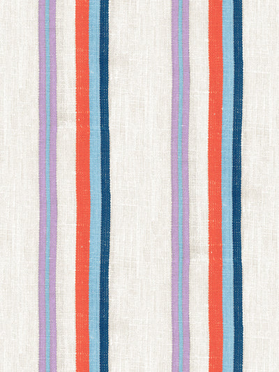life is a banquet stripe wallpaper by lingua franca persimmon blue