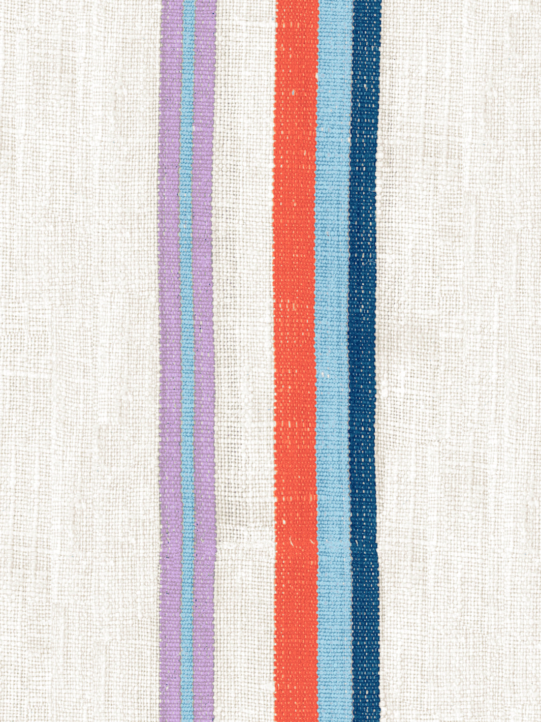 'Life is a Banquet Stripe' Wallpaper by Lingua Franca - Persimmon + Blue