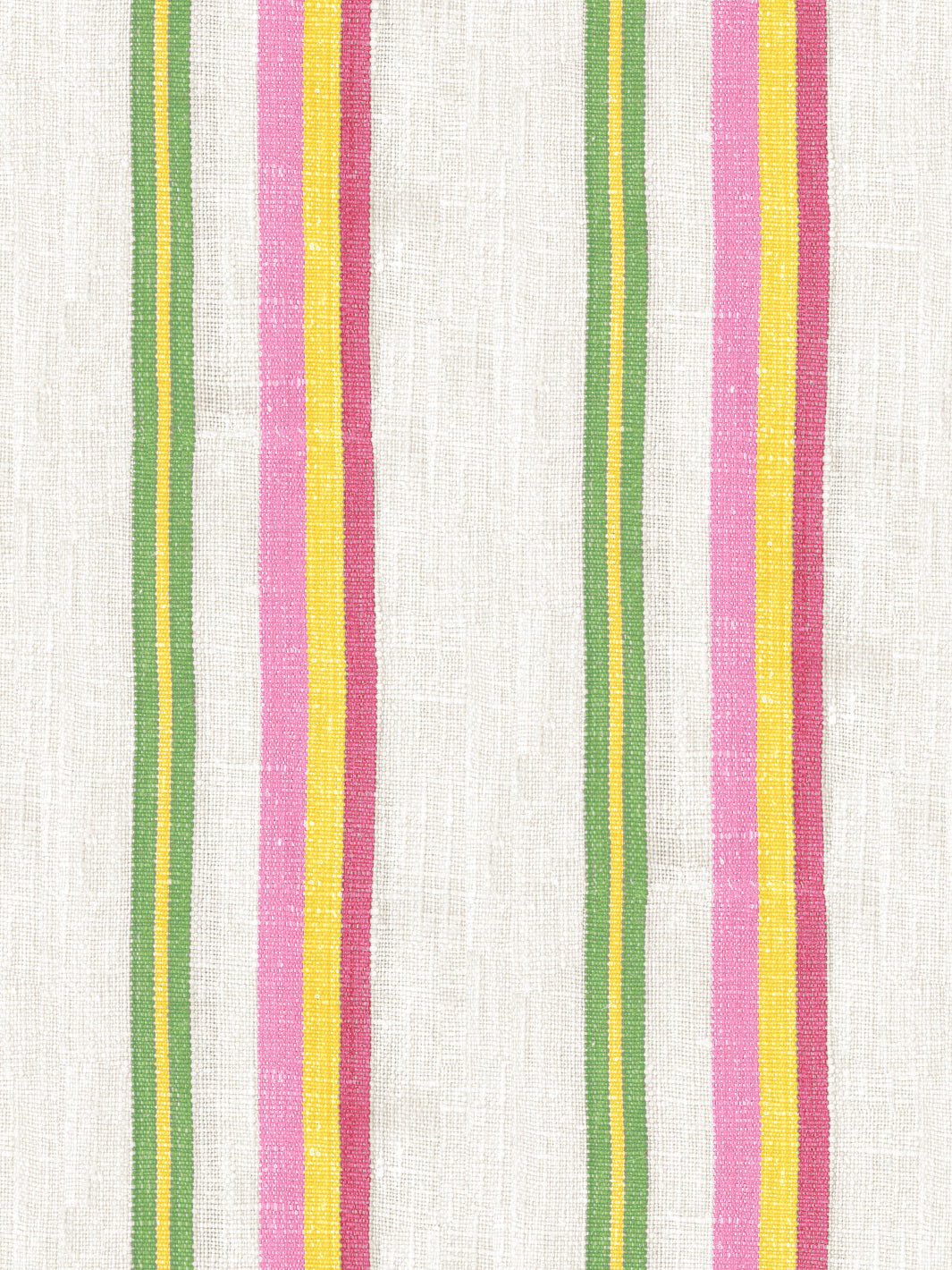 'Life is a Banquet Stripe' Wallpaper by Lingua Franca - Pink + Yellow