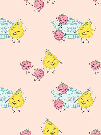 life is a banquet toss wallpaper by lingua franca peach