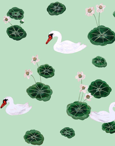 'Lily Pad Lake' Wallpaper by Carly Beck - Aventurine