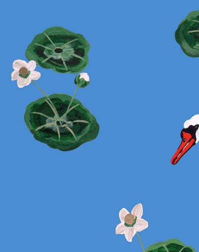 lily pad lake cerulean wallpaper by carly beck