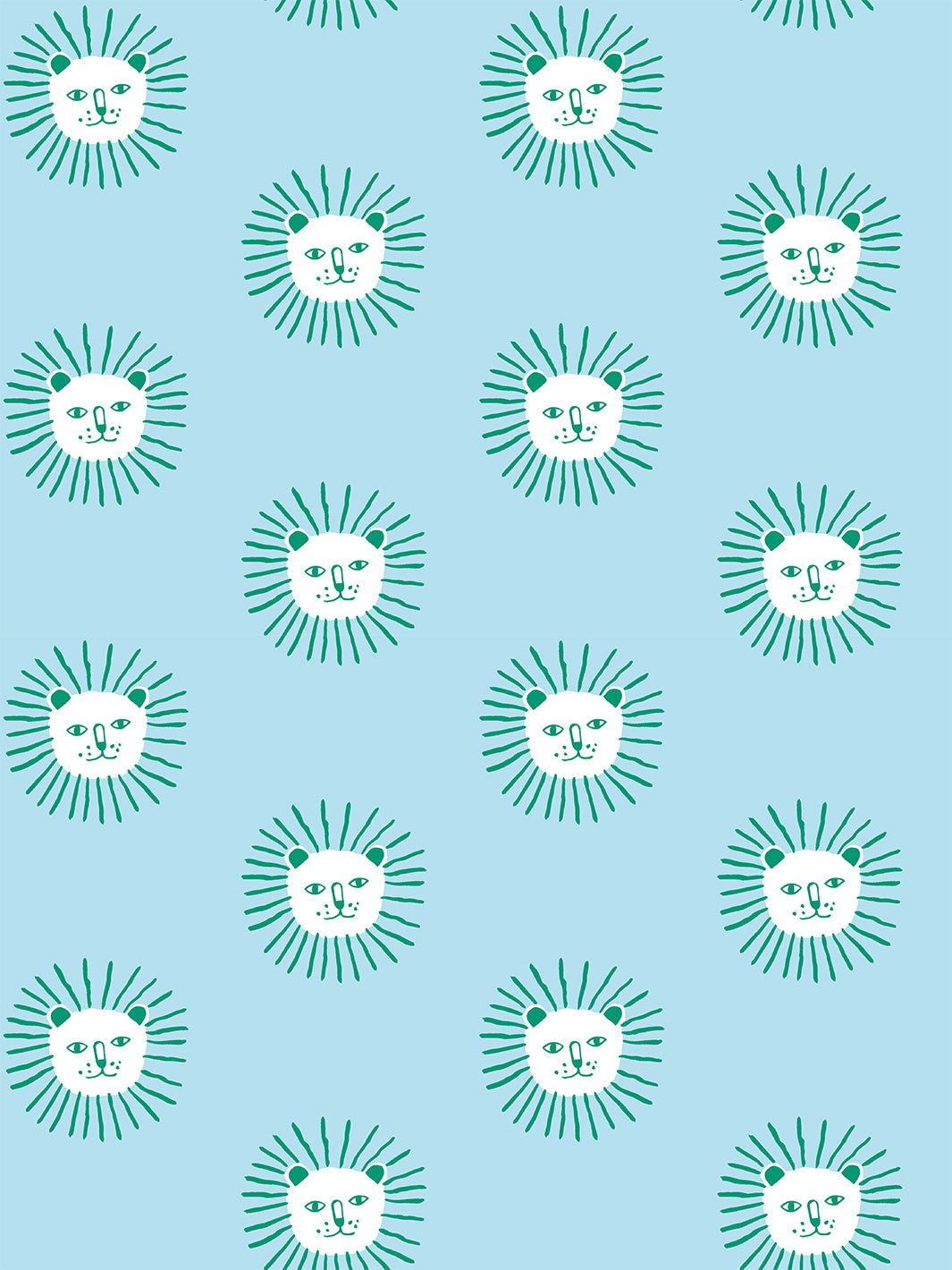 'Lion's Mane' Wallpaper by Tea Collection - Baby Blue