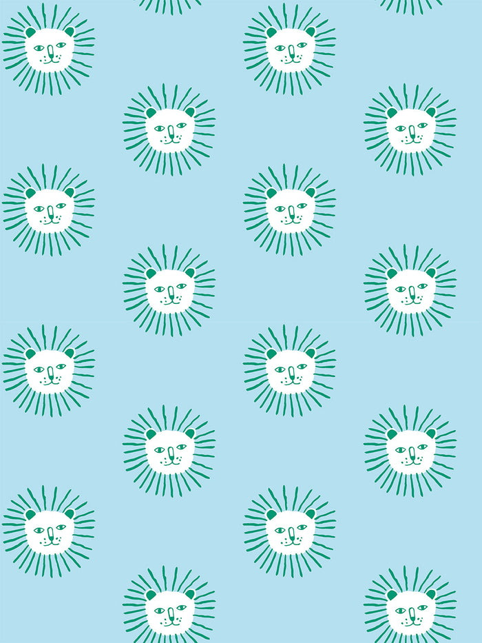 'Lion's Mane' Wallpaper by Tea Collection - Baby Blue
