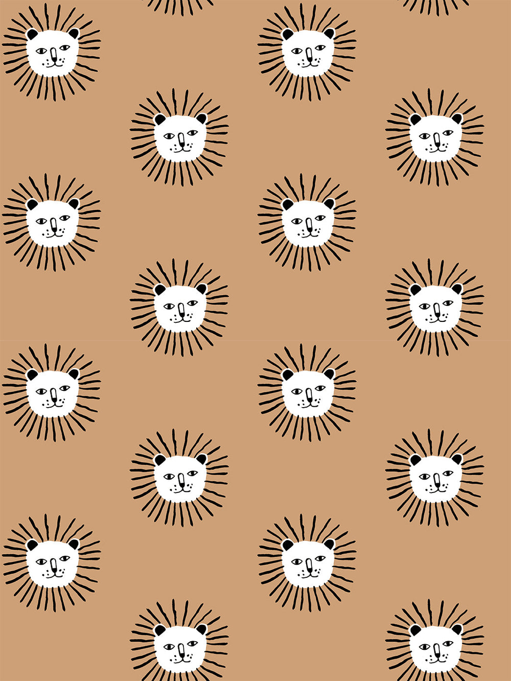 lions-head-wallpaper-by-tea-collection-brown