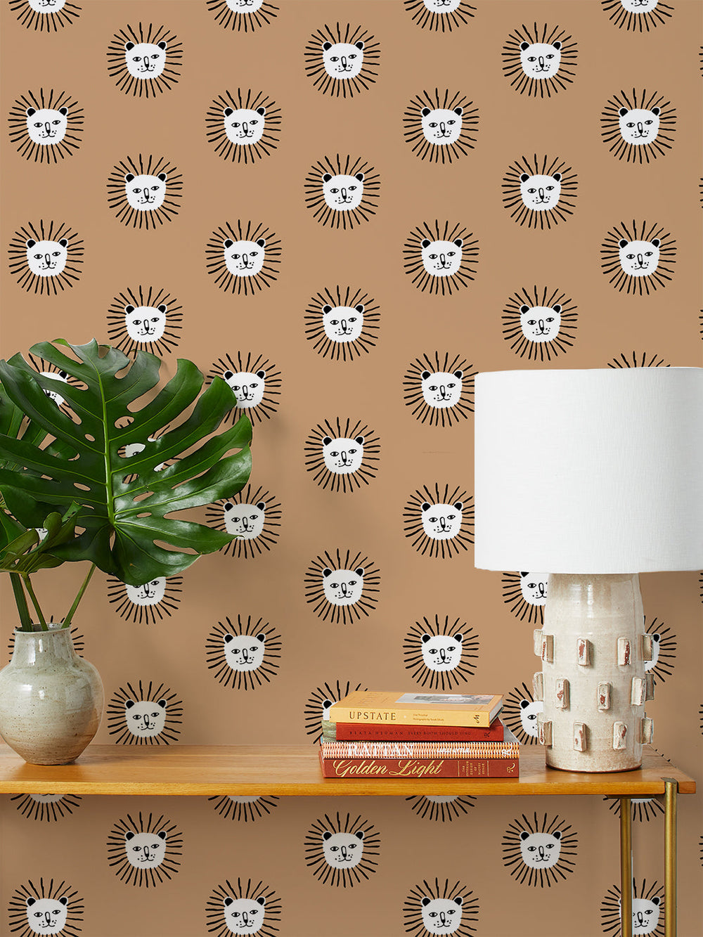 lions-head-wallpaper-by-tea-collection-brown