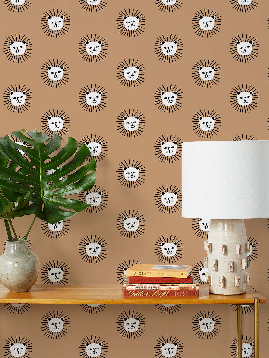 lions-head-wallpaper-by-tea-collection-brown
