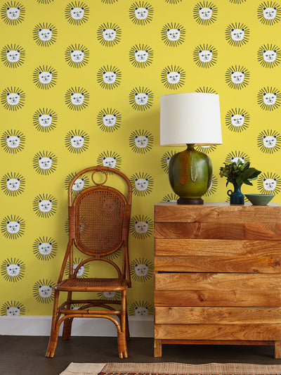 lions head wallpaper by tea collection daffodil