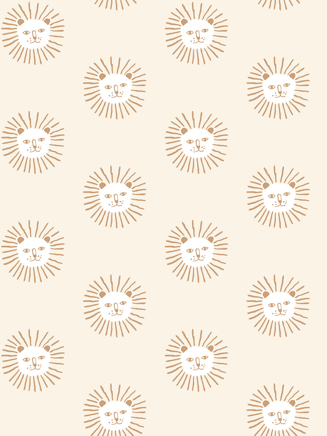lions head wallpaper by tea collection ivory