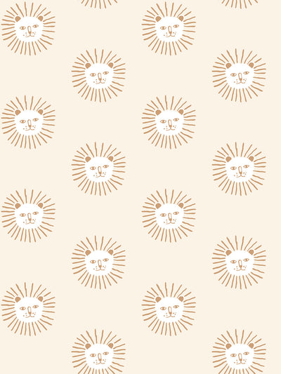 lions head wallpaper by tea collection ivory