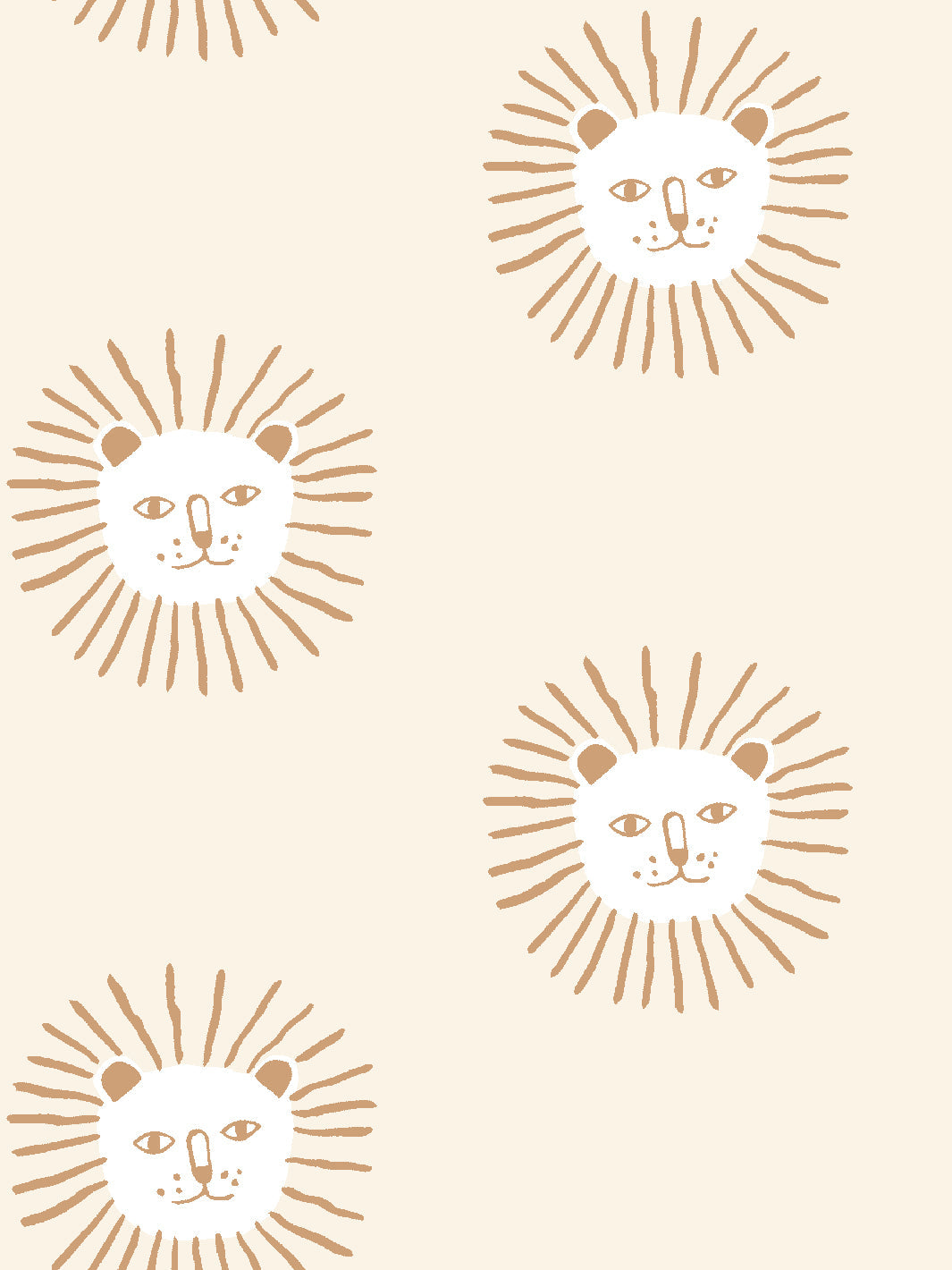 lions head wallpaper by tea collection ivory