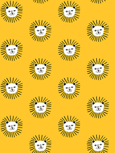 lions head wallpaper by tea collection marigold
