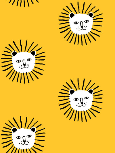 lions head wallpaper by tea collection marigold