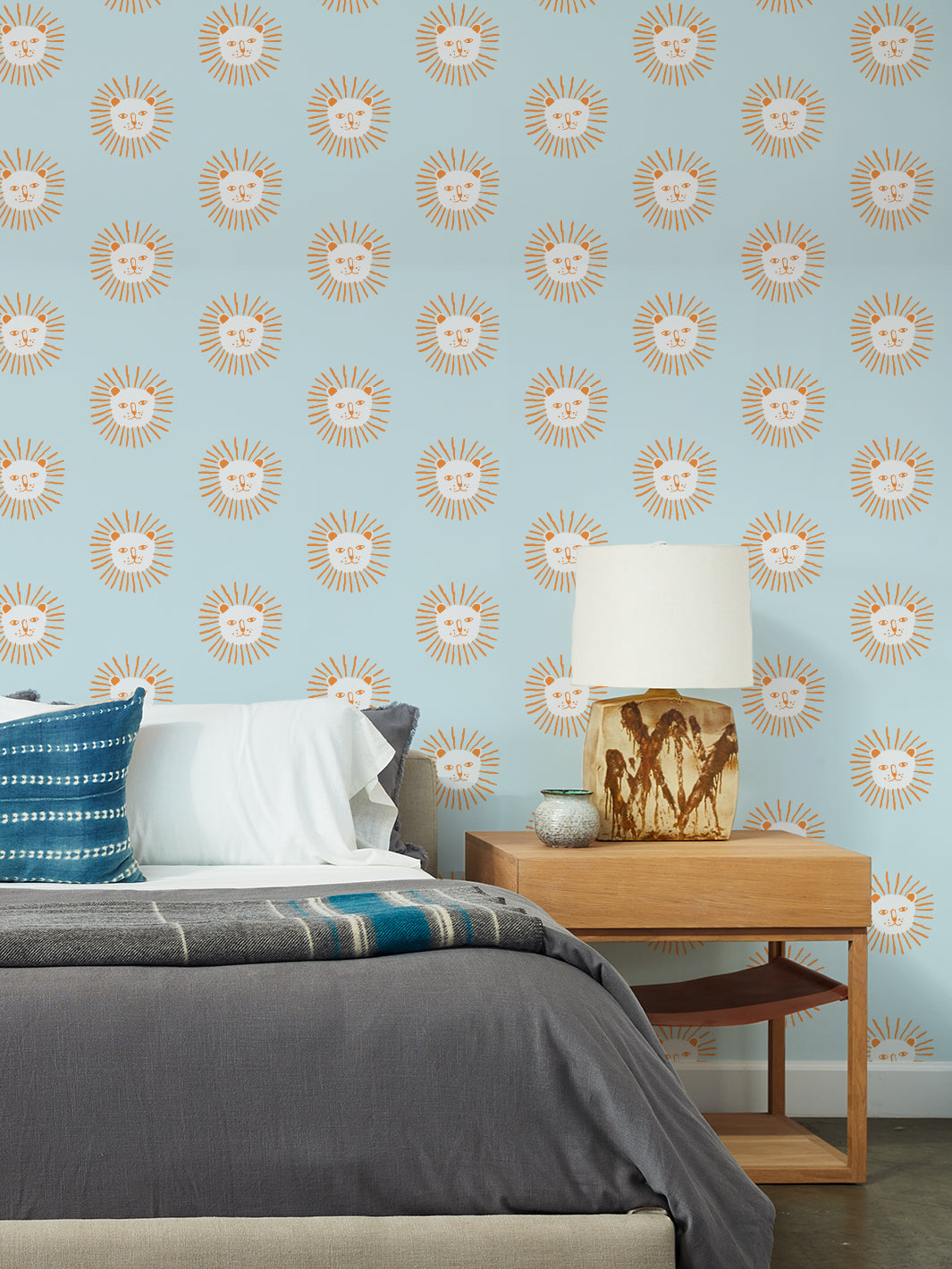 lions head wallpaper by tea collection push pop