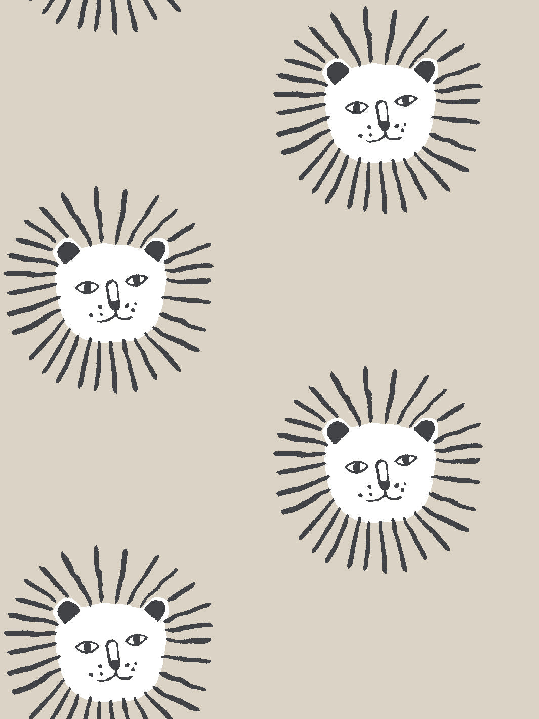 lions head wallpaper by tea collection taupe
