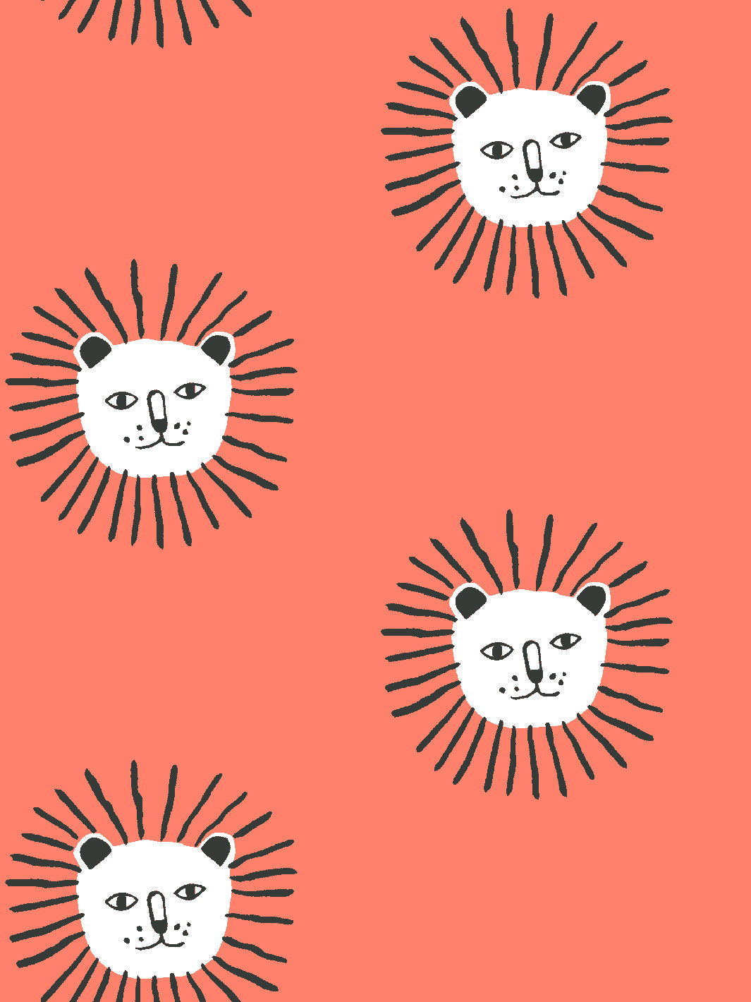 lions head wallpaper by tea collection watermelon