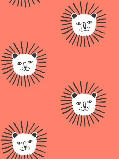 lions head wallpaper by tea collection watermelon