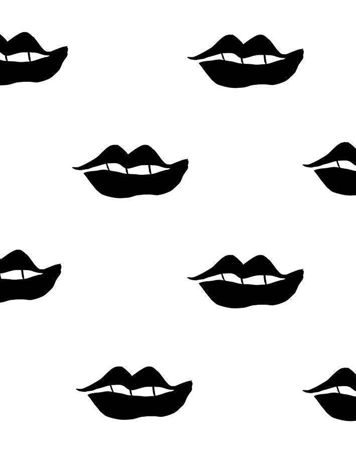 'Lips' Wallpaper by Clare V. - Onyx