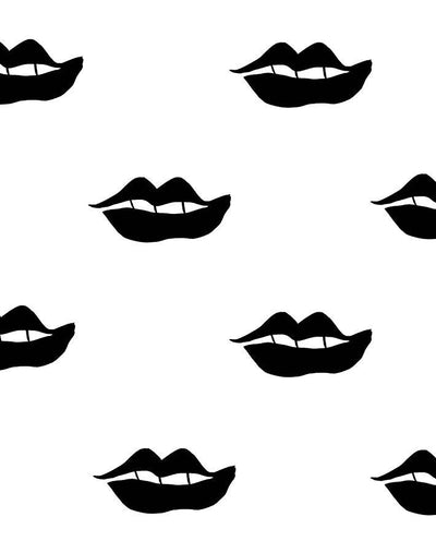 'Lips' Wallpaper by Clare V. - Onyx