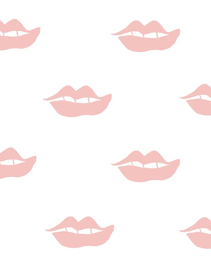 'Lips' Wallpaper by Clare V. - Pink