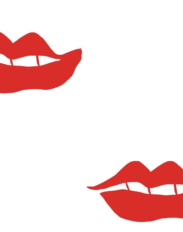 'Lips' Wallpaper by Clare V. - Red