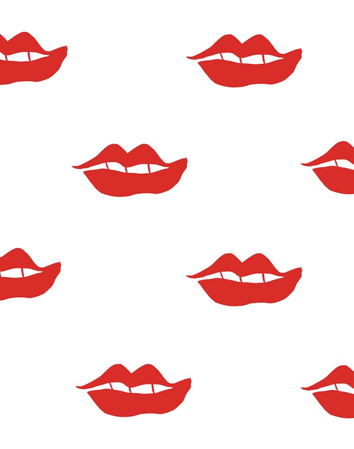 'Lips' Wallpaper by Clare V. - Red