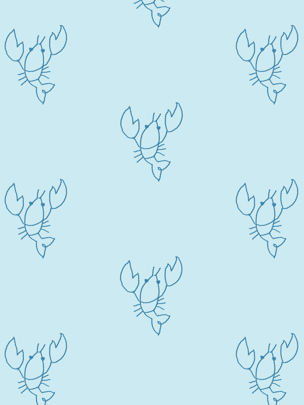 'Lobsters' Wallpaper by Lingua Franca - Blue on Sky