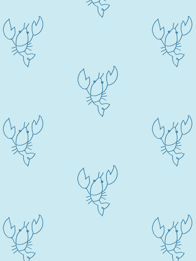 'Lobsters' Wallpaper by Lingua Franca - Blue on Sky