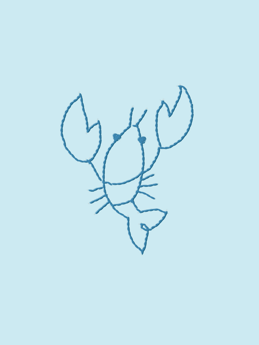 'Lobsters' Wallpaper by Lingua Franca - Blue on Sky