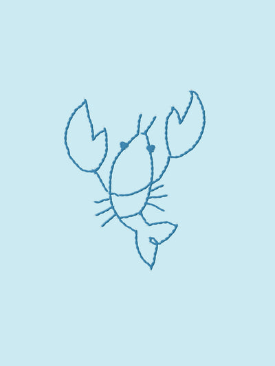 'Lobsters' Wallpaper by Lingua Franca - Blue on Sky
