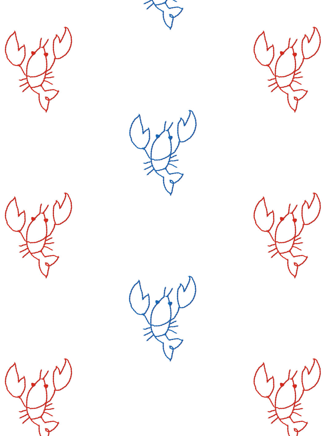 'Lobsters' Wallpaper by Lingua Franca - Blue + Red
