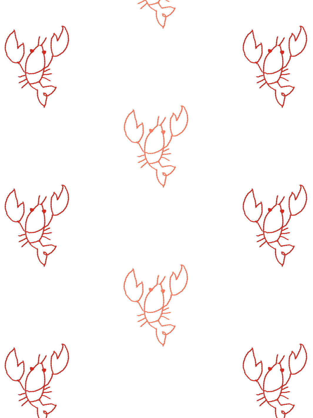 'Lobsters' Wallpaper by Lingua Franca - Coral + Red